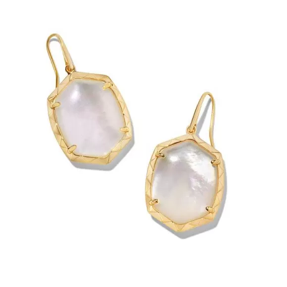 Kendra Scott Daphne Drop Earrings Gold In Ivory Mother Of Pearl> Earrings