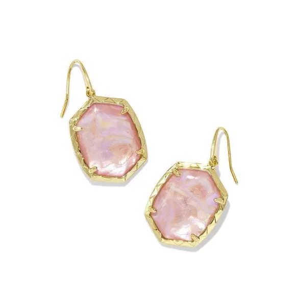 Kendra Scott Daphne Drop Earrings Gold In Light Pink Iridescent Abalone> Earrings