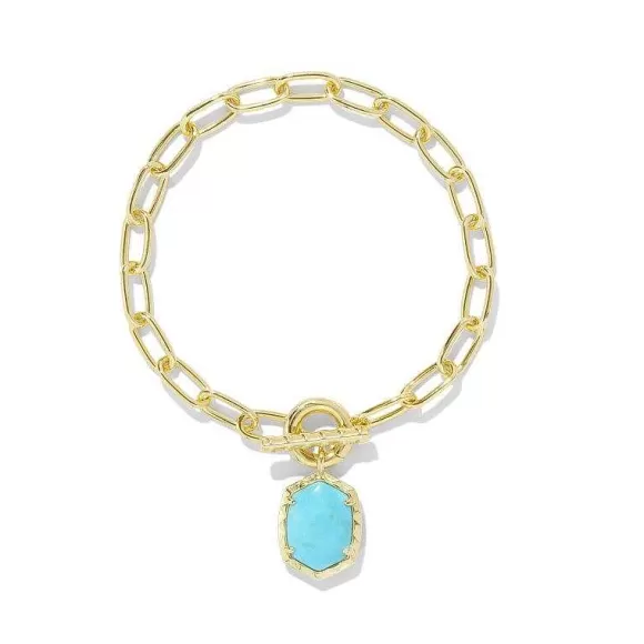 Kendra Scott Daphne Link & Chain Bracelet Variegated Turquoise Magnesite> Bracelets