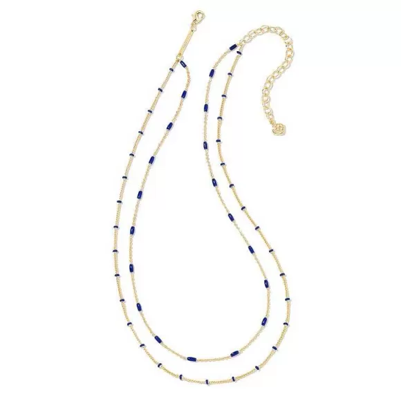 Kendra Scott Dotti Multi Strand Necklace Gold In Cobalt> Necklaces