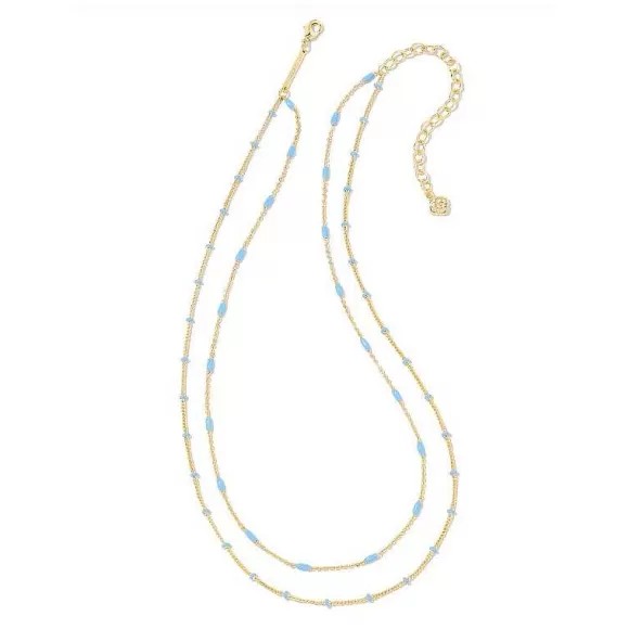 Kendra Scott Dotti Multi Strand Necklace Gold In Periwinkle> Necklaces