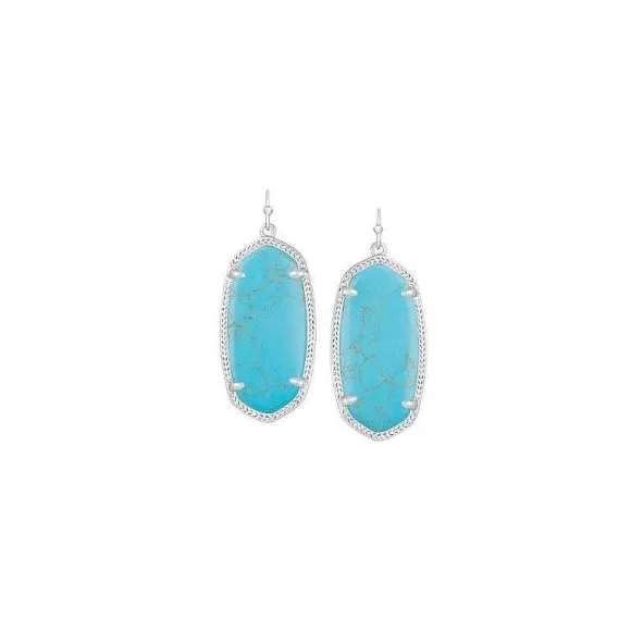 Kendra Scott Elle Earrings Silver In Turquoise> Earrings