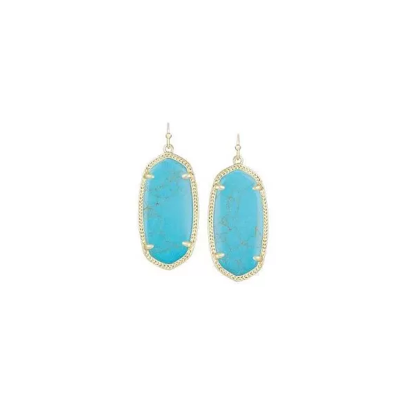 Kendra Scott Elle Gold Earrings In Turquoise> Earrings