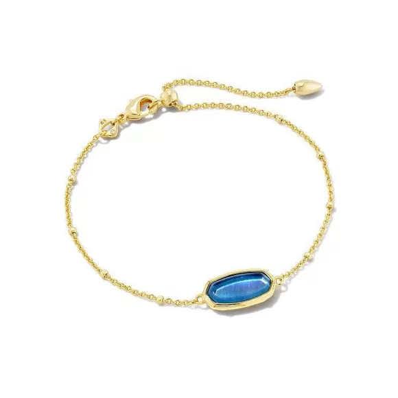 Kendra Scott Framed Elaina Delicate Chain Bracelet In Dark Blue Mother Of Pearl> Bracelets