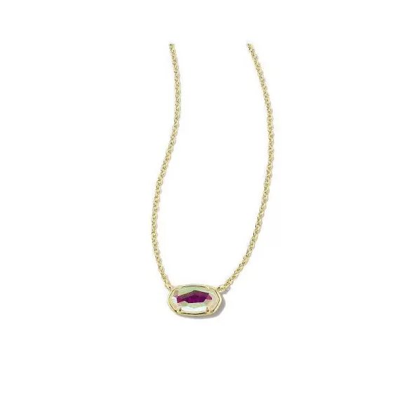 Kendra Scott Grayson Stone Pendant Gold In Dichroic Glass> Necklaces