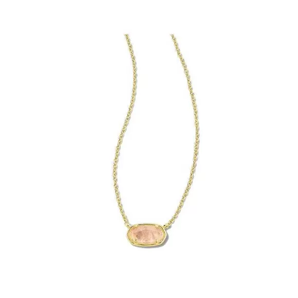 Kendra Scott Grayson Stone Pendant Gold In Rose Quartz> Necklaces