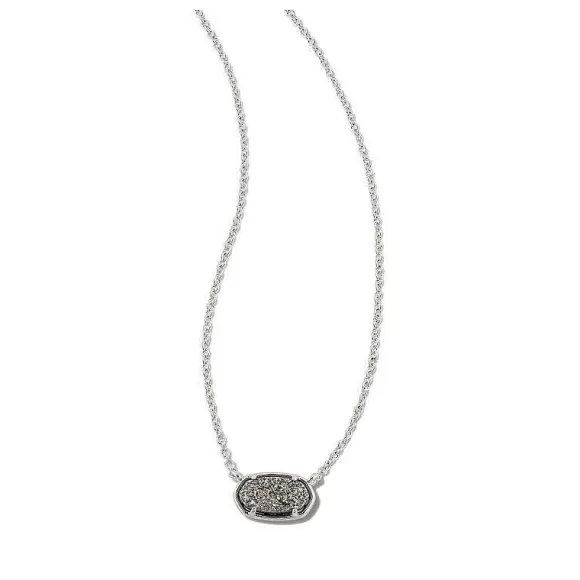 Kendra Scott Grayson Stone Pendant In Platinum Drusy> Necklaces