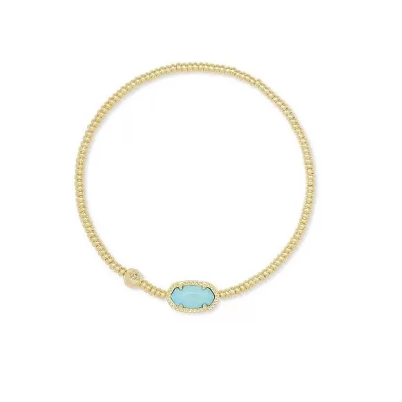 Kendra Scott Grayson Stretch Bracelet Gold Iin Light Blue Magnesite> Bracelets