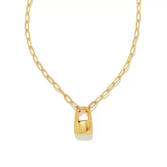 Kendra Scott Jess Small Lock & Chain Necklace In Gold> Necklaces