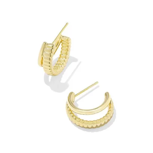 Kendra Scott Layne Huggie Earrings In Gold Metal> Earrings