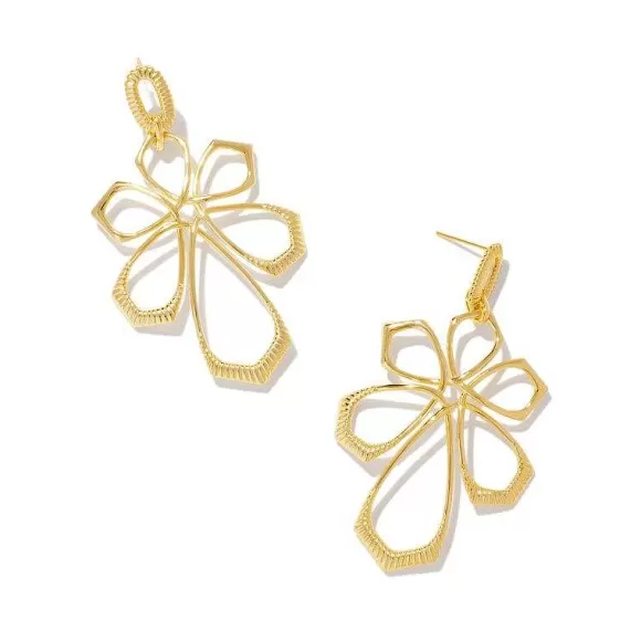 Kendra Scott Layne Metal Statement Earrings In Gold Metal> Earrings