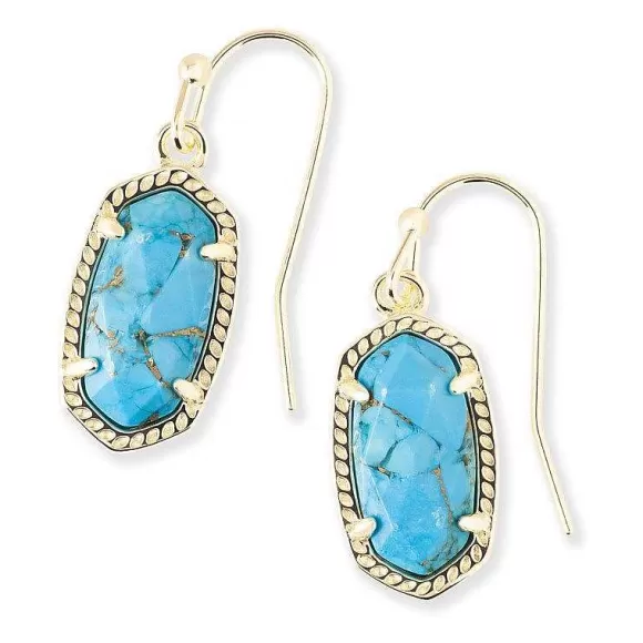 Kendra Scott Lee Earring Gold In Bronze Veined Turquoise> Earrings