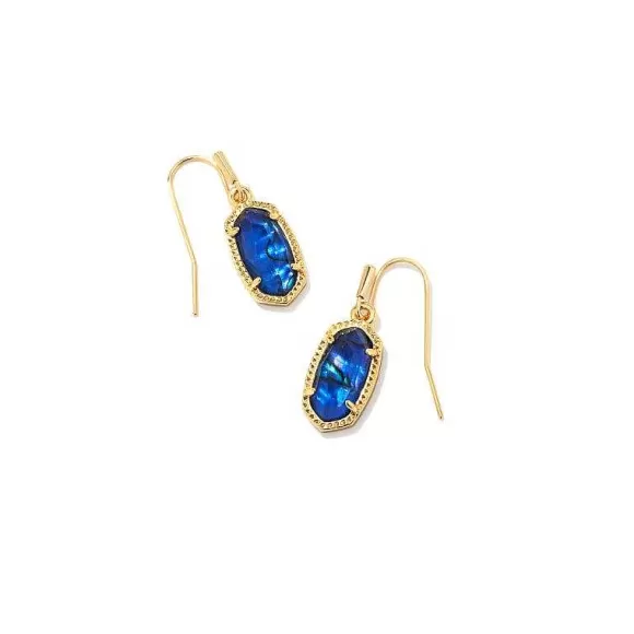 Kendra Scott Lee Gold Drop Earrings In Navy Abalone> Earrings