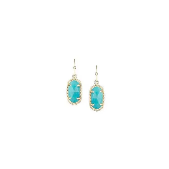 Kendra Scott Lee Gold Earrings In Turquoise> Earrings