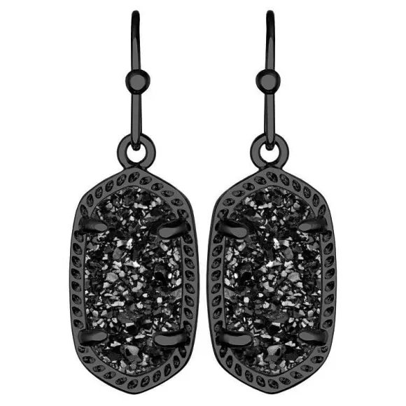 Kendra Scott Lee In Black Drusy> Earrings