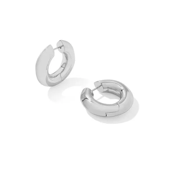 Kendra Scott Mikki Metal Hoop Earrings In Silver> Earrings