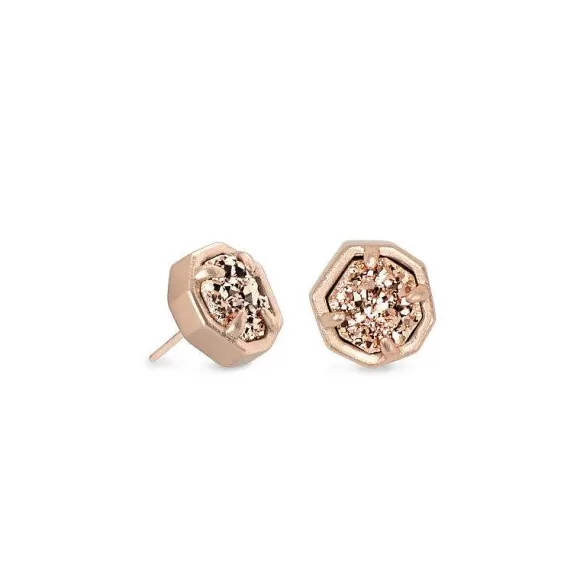 Kendra Scott Nola In Rose Gold Drusy> Earrings