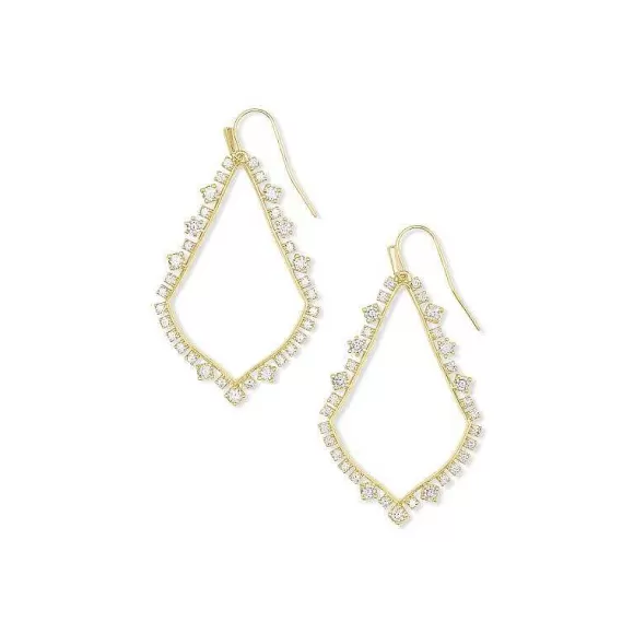 Kendra Scott Pave Sophee In Gold & White> Earrings