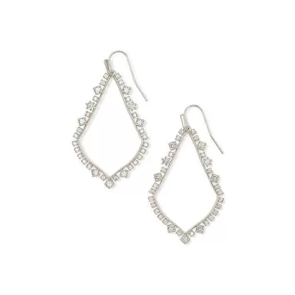 Kendra Scott Pave Sophee In Silver & White Cz> Earrings