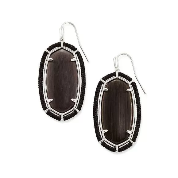 Kendra Scott Threaded Elle In Black Cats Eye> Earrings