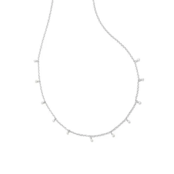 Kendra Scott Willa Pearl Strand Silver In White Pearl> Necklaces