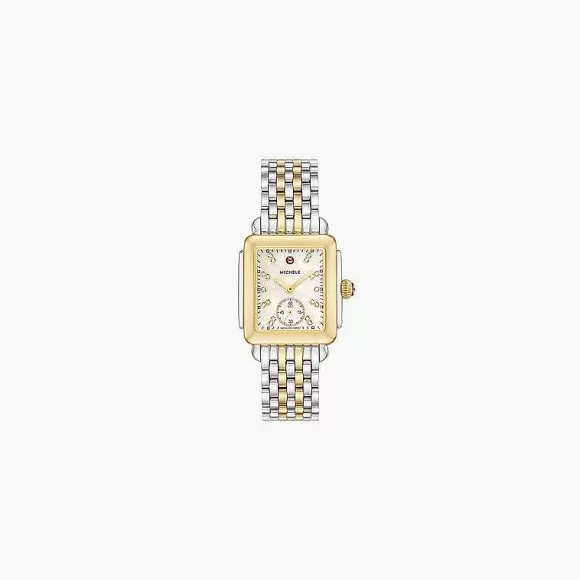 MICHELE WATCH Deco Mid Two-Tone Diamond Dial Watch> Watches