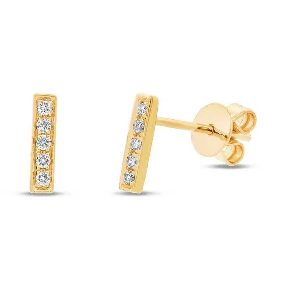 Shy Creation Diamond Bar Stud Earrings> Earrings