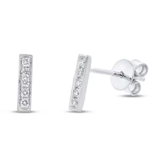 Shy Creation Diamond Bar Stud Earrings> Earrings