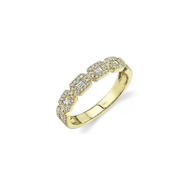 Shy Creation Diamond Halo Baguette Ring> Rings