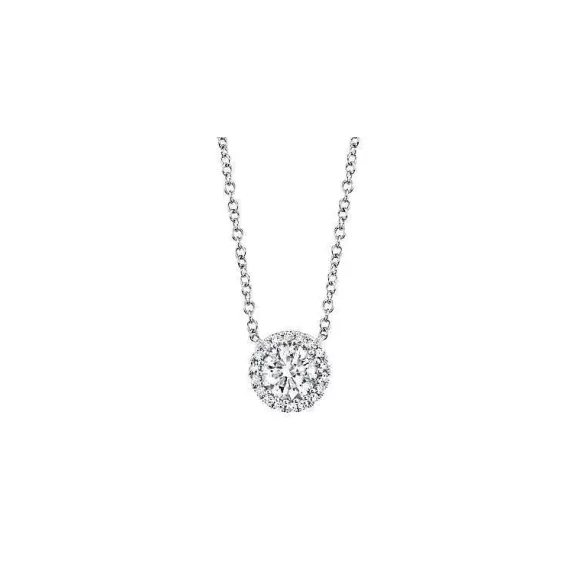 Shy Creation Diamond Halo Necklace> Necklaces