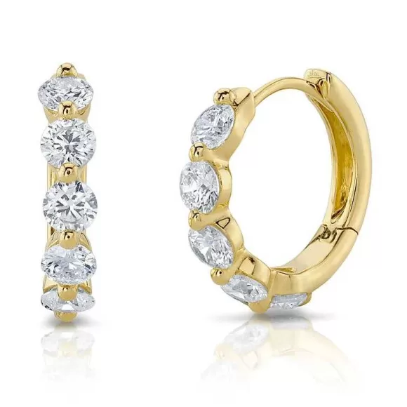 Shy Creation Diamond Huggie Earrings> Earrings