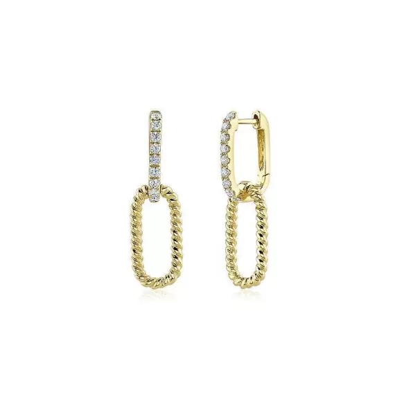 Shy Creation Diamond Paperclip Earrings> Earrings