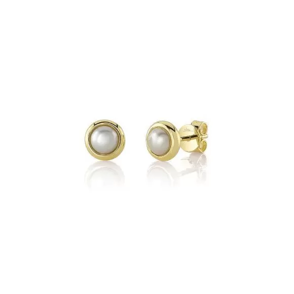 Shy Creation Pearl Cirlce Stud Earrings> Earrings